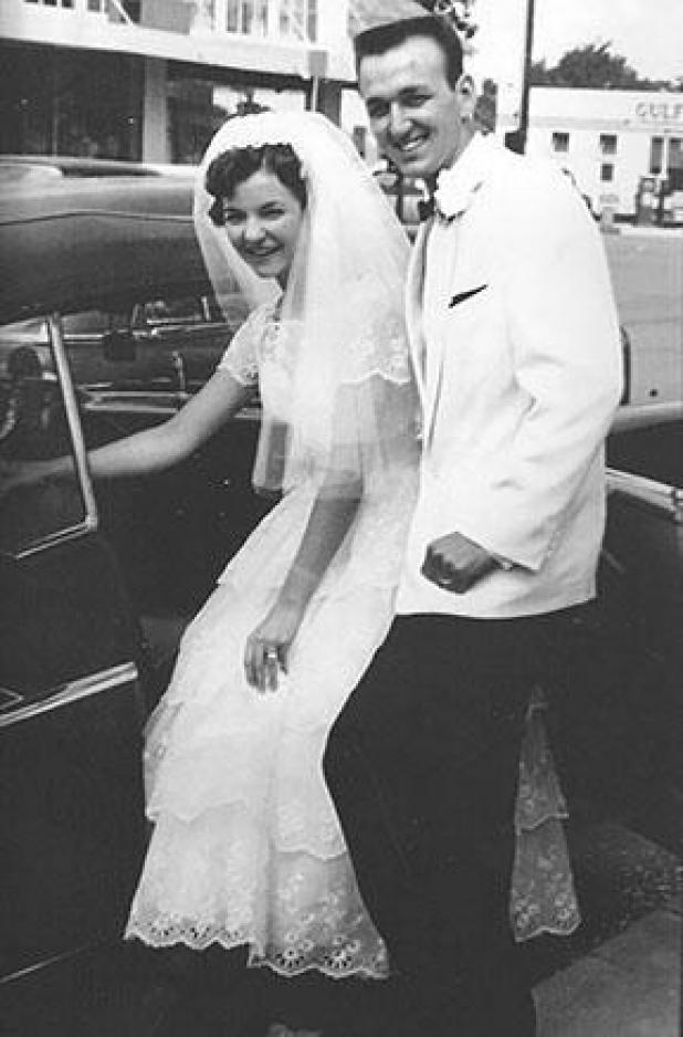 The Sonniers  on their wedding day.